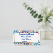 Blauwe bloemen visitekaartje (Staand voorkant)