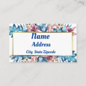 Blauwe bloemen visitekaartje (Achterkant)