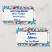 Blauwe bloemen visitekaartje (Voorkant / Achterkant)