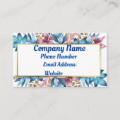 Blauwe bloemen visitekaartje (Voorkant)