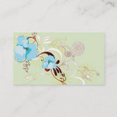 Blauwe bloemen Visitekaartje (Achterkant)