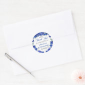 Blauwe Bloemen Vlinders Quinceañera Prinses Ronde Sticker (Envelop)