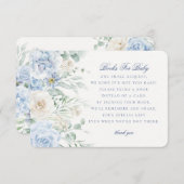 Blauwe bloemen voor Baby in Bloom Hydrangea Informatiekaartje (Voorkant / Achterkant)