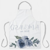 Blauwe bloemen voor oma schort (Voorkant)