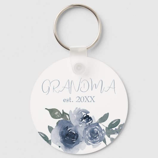 Blauwe bloemen voor oma sleutelhanger (Voorkant)