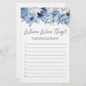 Blauwe bloemen, waar waren ze? Vrijgezellenfeest s Briefpapier (Voorkant / Achterkant)