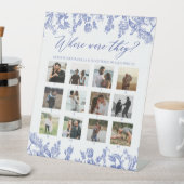  blauwe bloemen waar ze Vrijgezellenfeest Reclamebord Met Voetstuk (Insitu)