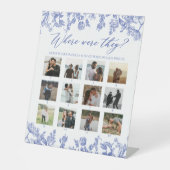 blauwe bloemen waar ze Vrijgezellenfeest Reclamebord Met Voetstuk (Voorkant)