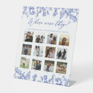  blauwe bloemen waar ze Vrijgezellenfeest Reclamebord Met Voetstuk