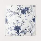 Blauwe bloemen wandkleed (Voorkant)
