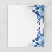 Blauwe Bloemen Waterverf BAT MITZVAH CUSTOM Plaatskaartje (Buitenkant ongevouwen)