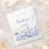 Blauwe bloemen waterverf bruidsdouche bedankzakje (Geknipt)