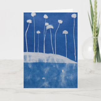 Blauwe Bloemen Wenskaart Leeg Binnen Kaart