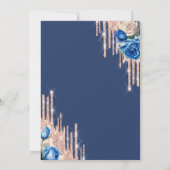 Blauwe Bloemen Wijndruiven Brunch & Bubbly Kaart (Achterkant)