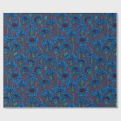Blauwe bloemen, wilde bloemen cadeaupapier (Vlak)