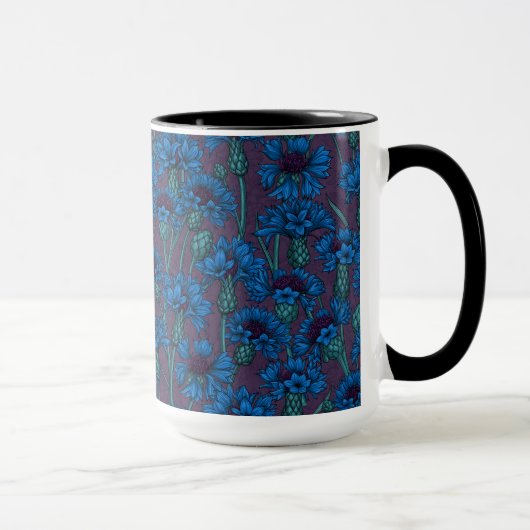 Blauwe bloemen, wilde bloemen mok (Rechts)