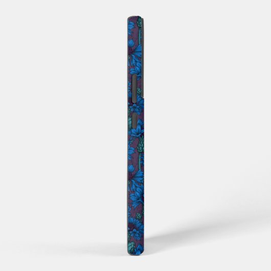 Blauwe bloemen, wilde bloemen samsung galaxy hoesje (Rechterkant)