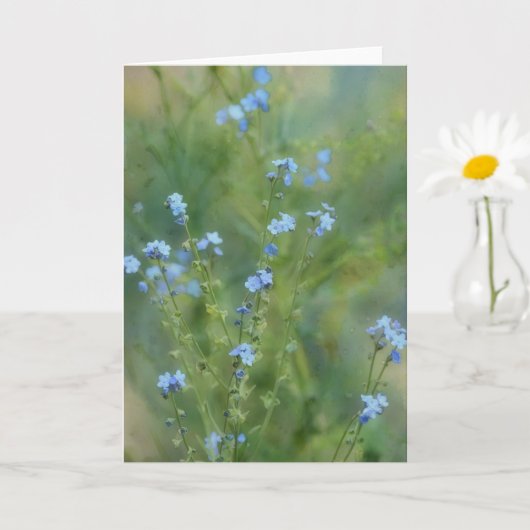 Blauwe Bloemen Wildflower Art Note Kaart (Kleine Plant)