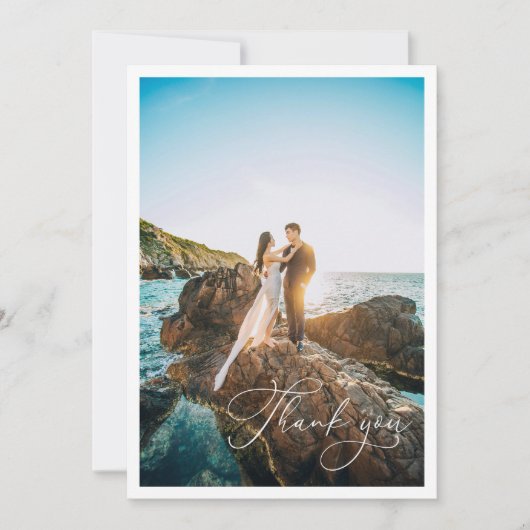 Blauwe bloemen Wildflower bruiloft Bedankkaart (Voorkant)