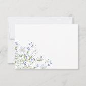 Blauwe bloemen Wildflower bruiloft RSVP Kaartje (Achterkant)