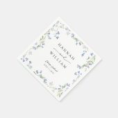 Blauwe bloemen Wildflower bruiloft Servet (Hoek)