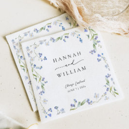 Blauwe bloemen Wildflower bruiloft Servet