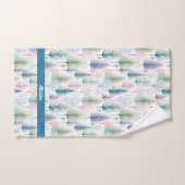 Blauwe bloemen winterbos bad handdoek (Handdoek)