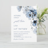 Blauwe Bloemen Wit Kaart (Staand voorkant)