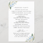 Blauwe bloemen, witte bloemen, boho, huwelijksprog (Achterkant)