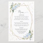 Blauwe Bloemen, Witte Bloemen, Boho, Trouwmenu (Voorkant)
