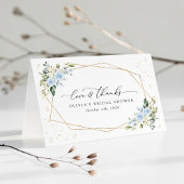 Blauwe bloemen, witte bloemen, Boho, Vrijgezellenf Bedankkaart