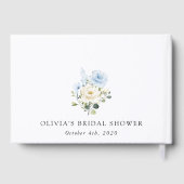 Blauwe bloemen, witte bloemen, Boho, Vrijgezellenf Gastenboek (Achterkant)