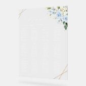Blauwe bloemen, Witte bloemen, Boho, Zitplaatsen K Acryl Bord (Hoek)