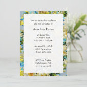 Blauwe bloemen, witte bloemen, Floral Birthday Kaart (Staand voorkant)