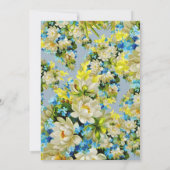 Blauwe bloemen, witte bloemen, Floral Birthday Kaart (Achterkant)