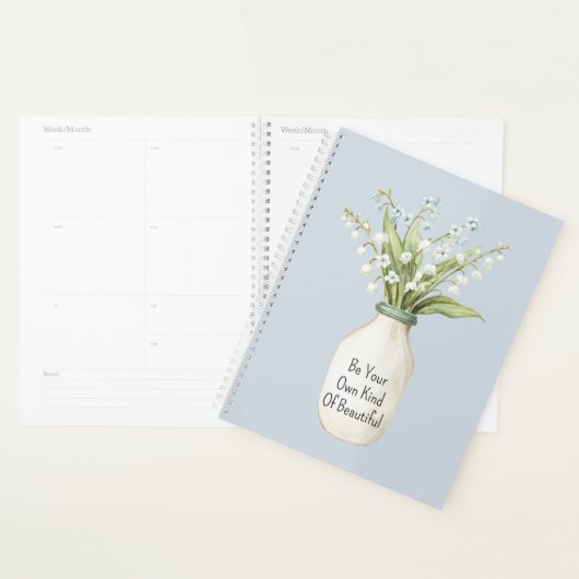 Blauwe Bloemen Witte Vaas Planner (Display)