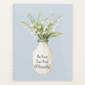 Blauwe Bloemen Witte Vaas Planner (Voorkant)