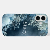 Blauwe Bloemen & Wolken Case-Mate iPhone Case (Achterkant (horizontaal))