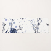Blauwe bloemen yogamat (Achterkant (horizontaal))
