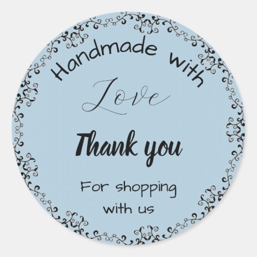 Blauwe bloemen Zakelijke stickers. Ronde Sticker (Voorkant)