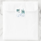 Blauwe  bloemen zijn mijn Valentijn Vierkante Sticker (Tas)