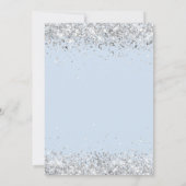 Blauwe bloemen zilver 25ste huwelijksverjaardag kaart (Achterkant)