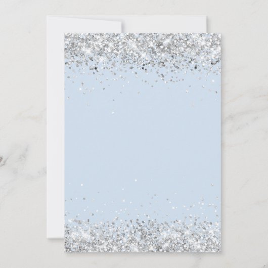 Blauwe bloemen zilver 25ste huwelijksverjaardag kaart (Achterkant)