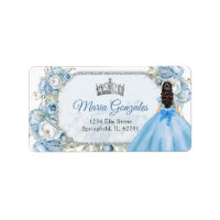 Blauwe Bloemen Zilveren Kroon Quinceañera Adres