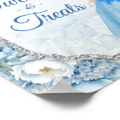 Blauwe Bloemen Zilveren Kroon Quinceañera Snoepjes Poster (Hoek)