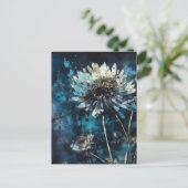 Blauwe Bloemen Zomer Cyanotype Briefkaart (Staand voorkant)