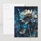Blauwe Bloemen Zomer Cyanotype Briefkaart (Voorkant / Achterkant)