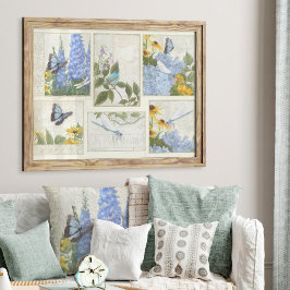 Blauwe bloemen Zonnebloemen Dragonfly Craft Decout Tissuepapier