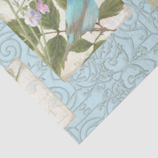 Blauwe bloemen Zonnebloemen Dragonfly Garden Decou Tissuepapier (Detail)