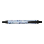 Blauwe bloemen zwarte inkt pen (Achterkant)